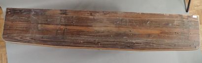 Console table with grey-lacquered wrought-iron...