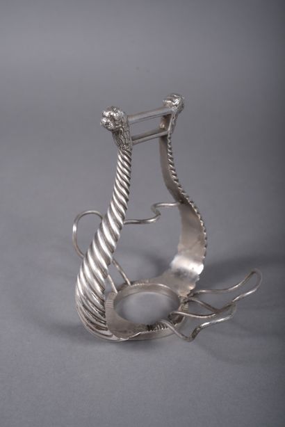 HERMES Paris. Silver-plated pipe-holder in...