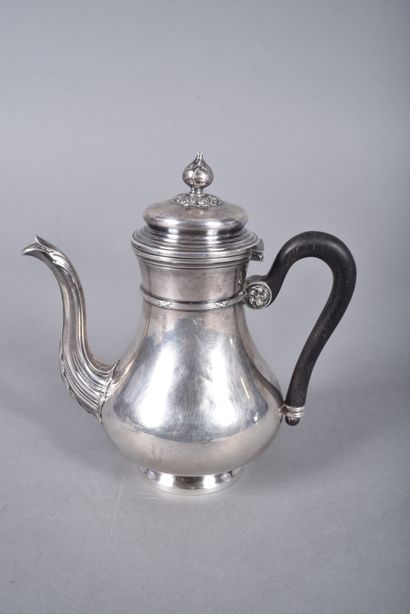Silver baluster-shaped self-serving coffeepot...