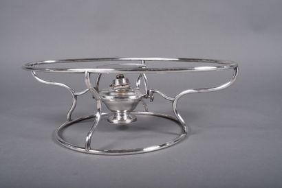 CHRISTOFLE. Silver-plated metal plate warmer,...