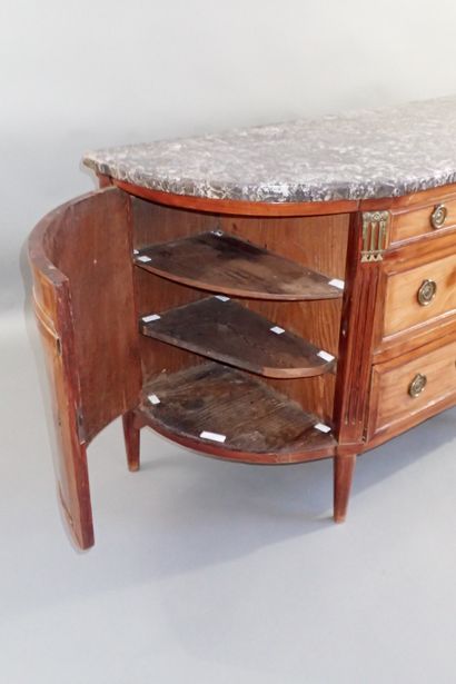 Large mahogany and mahogany veneer half-moon...