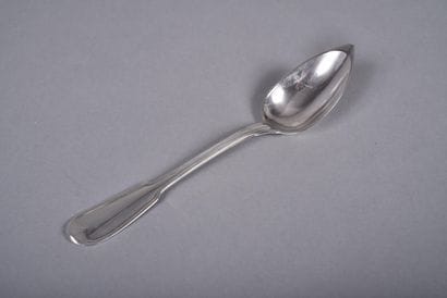 Gaudin Dubray. Silver stew spoon, filets...