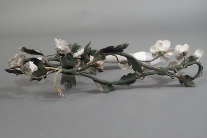 Pair of single-light sconces in green lacquered...