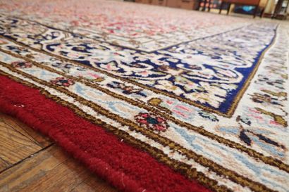 Very large Kerman wool carpet in burgundy...