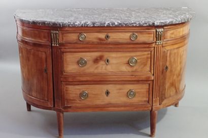 Large mahogany and mahogany veneer half-moon...