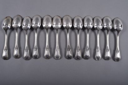 BOULENGER. A silver-plated household set,...