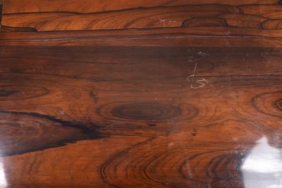 Wallet games table in rosewood veneer, revealing...