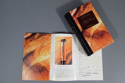 MONTBLANC. Black and orange resin fountain...