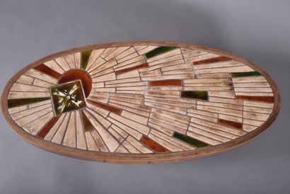BARROIS (20th century) in Vallauris. Wooden...