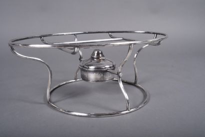 ERCUIS. Silver-plated plate warmer, pendulum...