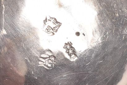 Plain silver baluster-shaped chocolatière...