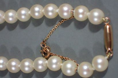 Shocker necklace with 65 white cultured pearls,...