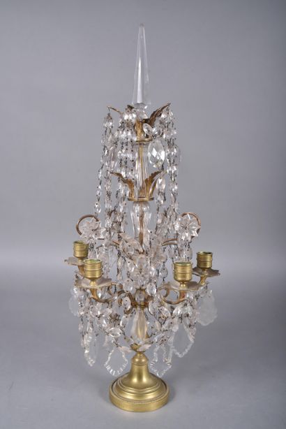Gilded bronze girandole with five lights,...