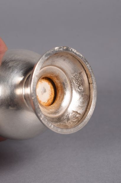 Small silver church buirette, baluster shape,...