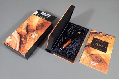 MONTBLANC. Black and orange resin fountain...