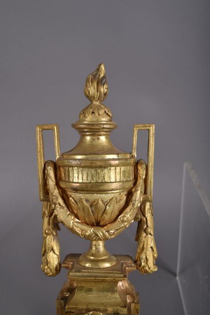 Pair of ormolu sconces with three scrolled...
