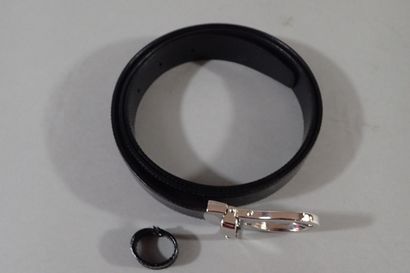 MONTBLANC. Reversible smooth black leather...