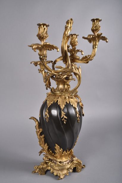 Large candelabra with four asymmetrical scrolled...