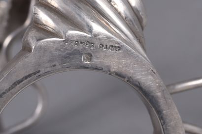 HERMES Paris. Silver-plated pipe-holder in...