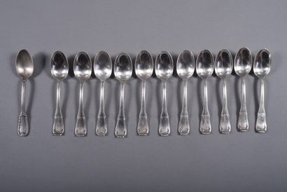 BOULENGER. A silver-plated household set,...