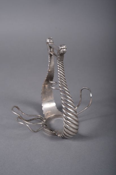 HERMES Paris. Silver-plated pipe-holder in...