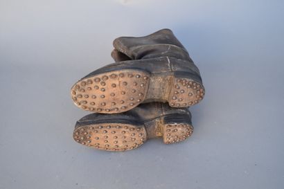 All- Paire de bottes en cuir à semelle c...