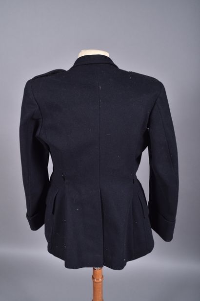 Fr- Veste 4 poches en drap de laine bleu...