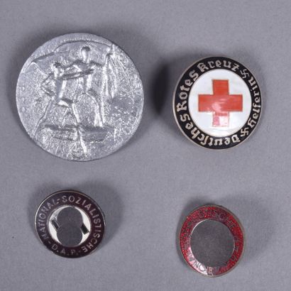 ALL. Set of 4 badges including red cross...