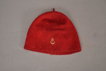 Fr- Chéchia de Zouave en laine rouge avec...