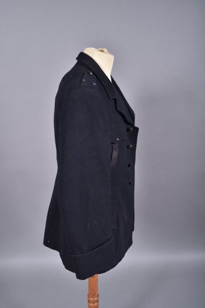 Fr- Veste 4 poches en drap de laine bleu...