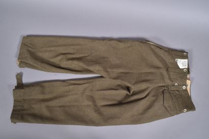 GB- Pantalon de Battle Dress en laine kaki...