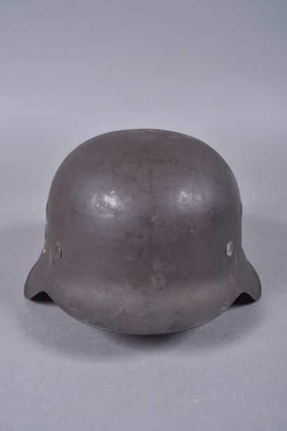 Casque Allemand m/42 1 insigne w. Coque EF66...