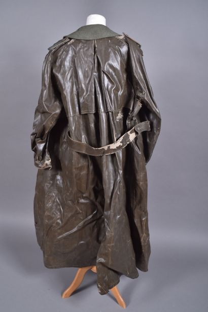 All- Manteau de motocycliste en toile caoutchouté...
