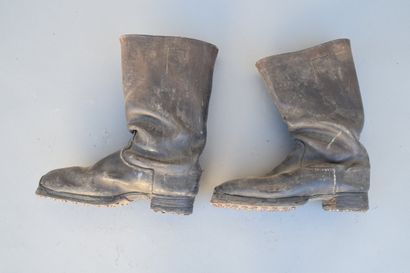 All- Paire de bottes en cuir à semelle c...