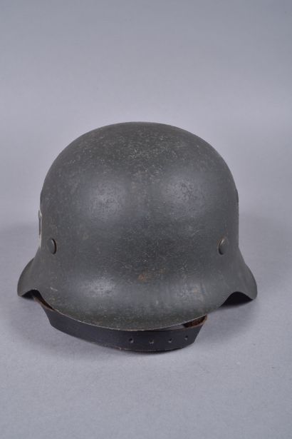 Casque Allemand m/42 1 insigne w. Coque Ckl62...