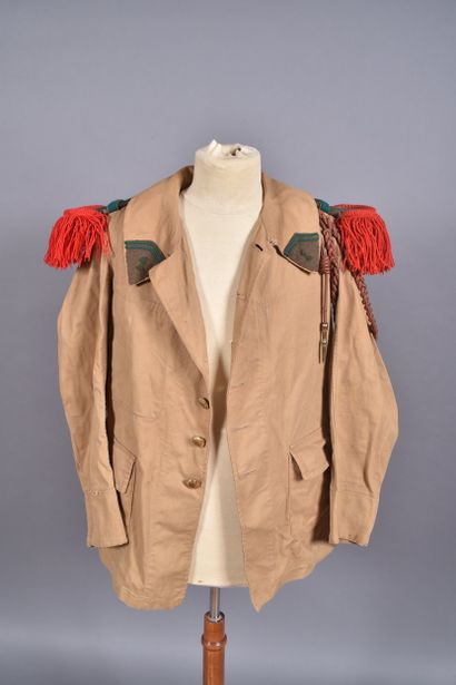 Fr- Vareuse type 1921/35 en toile kaki clair...