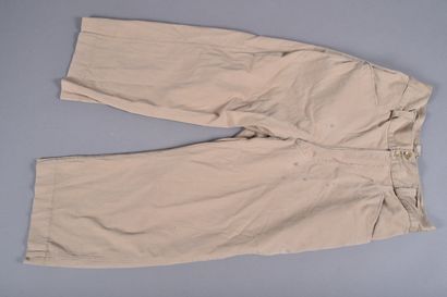 Fr-Pantalon en toile beige modèle 1941, à...