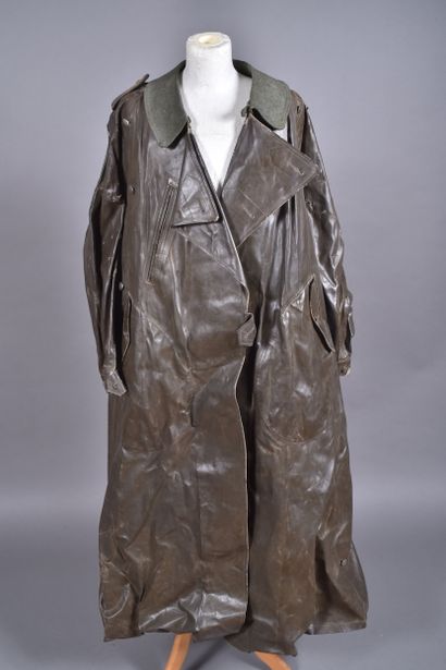 All- Manteau de motocycliste en toile caoutchouté...