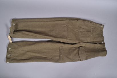 GB- Pantalon de Battle Dress en laine kaki...