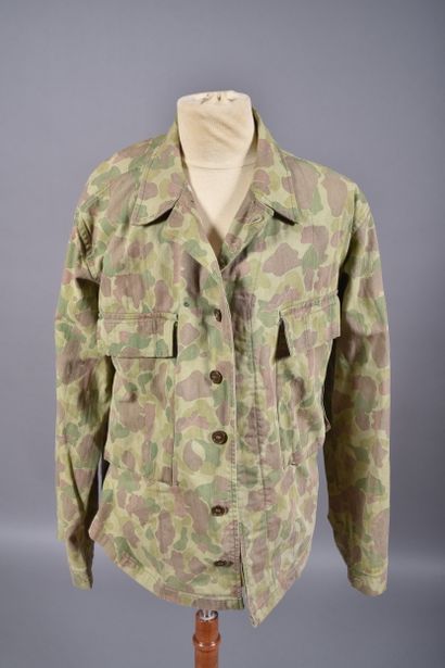 US- Veste de combat en toile HBT bariolée...