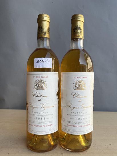 2 bouteilles Château de Rayne Vigneau 1988,...