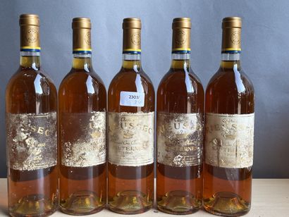 5 bouteilles Château Rieussec 1990 Sauternes,...