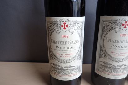 4 bouteilles Château Gazin 1992 Pomerol,...