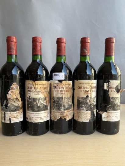 5 bouteilles Château Nenin 1985 Pomerol,...