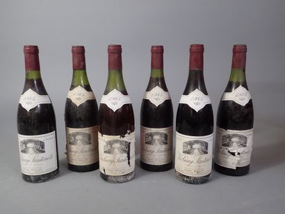 6 bouteilles Volnay Santenots 1985 Pierre...