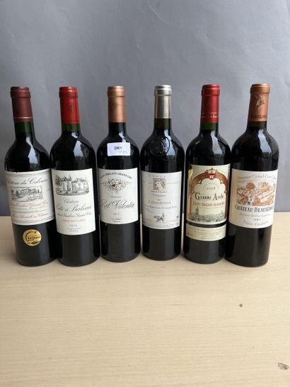 6 bouteilles dont 1 bouteille Château Beauséjour...