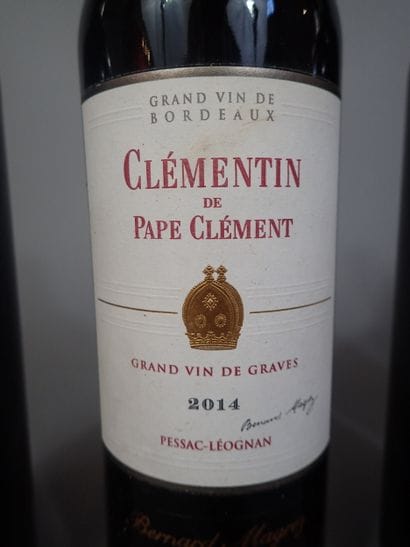 6 bouteilles Clémentin de Pape Clément 2014...