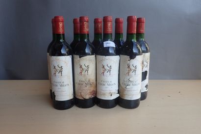 9 bouteilles Château Clerc Milon 1990 Pauillac,...