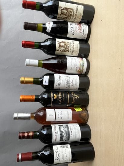 1 lot de 9 bouteilles vins divers…