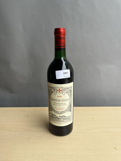 1 bouteille Château Gazin 1986 Pomerol, niveau...